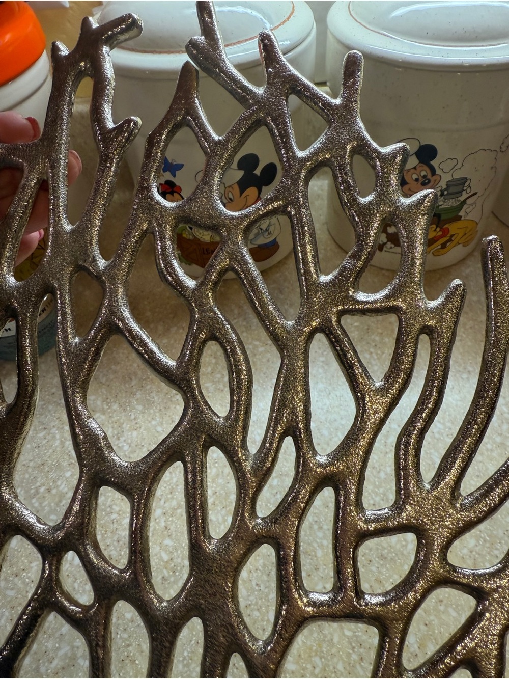 Silver Coral Branch Home Decor on Wooden Base Ocean Sea Decoration - Picture 11 of 12